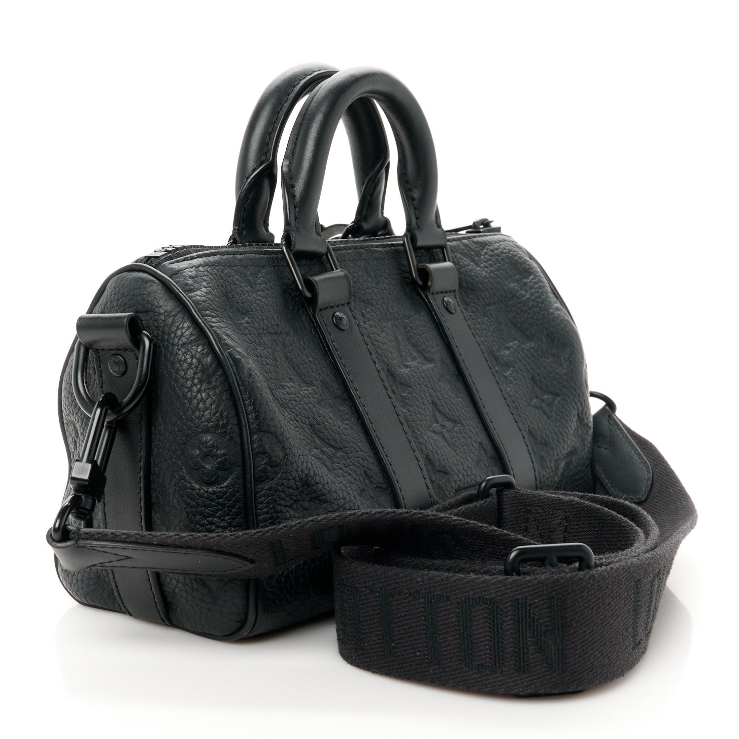 Louis Vuitton Monogram Taurillon Keepall Bandouliere 25 Black 3 of 10