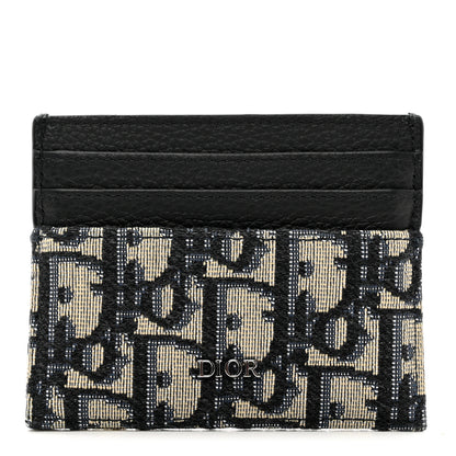 Christian Dior Grained Calfskin Oblique Card Holder Black 1 of 8