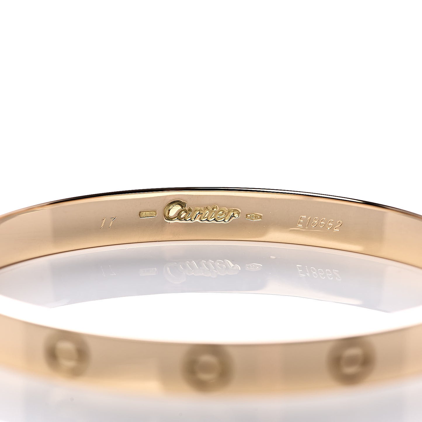 18K Yellow Gold LOVE Bracelet 17