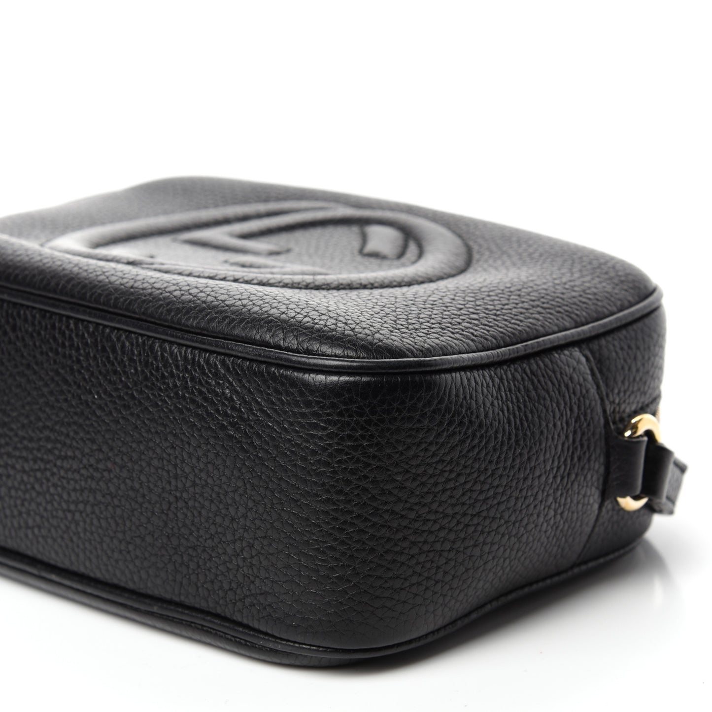 Pebbled Calfskin Small Soho Disco Bag Black