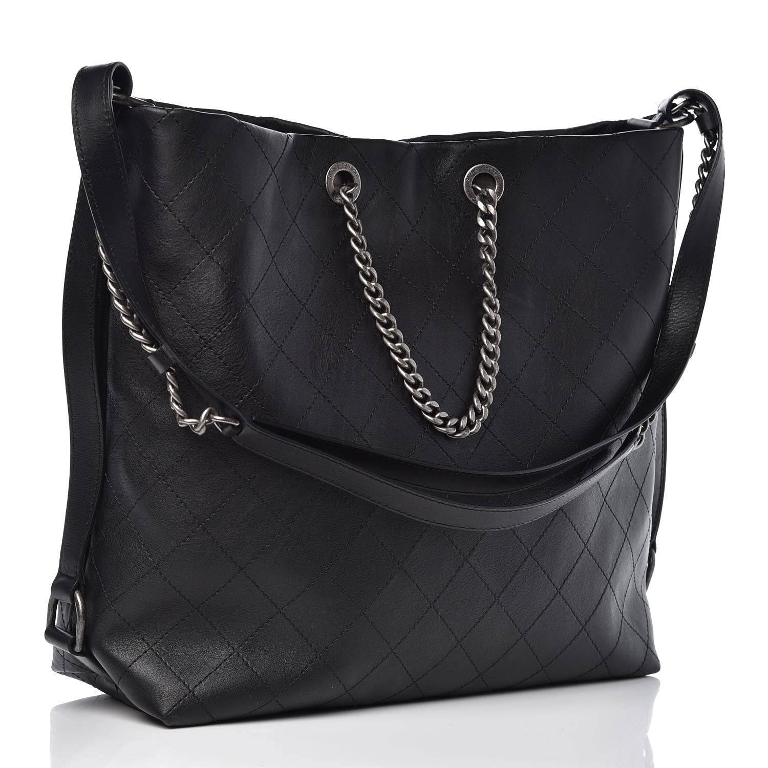 Chanel Calfskin Stitched Large Hobo Black 4 of 8