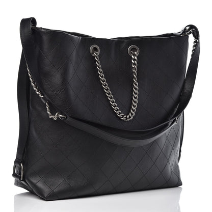 Chanel Calfskin Stitched Large Hobo Black 4 of 8