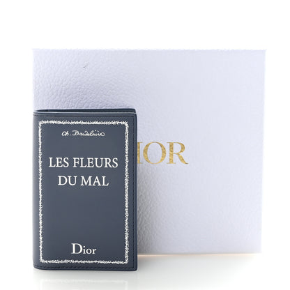 Christian Dior Calfskin Cover Bi-Fold Card Holder Blue White 8 of 8