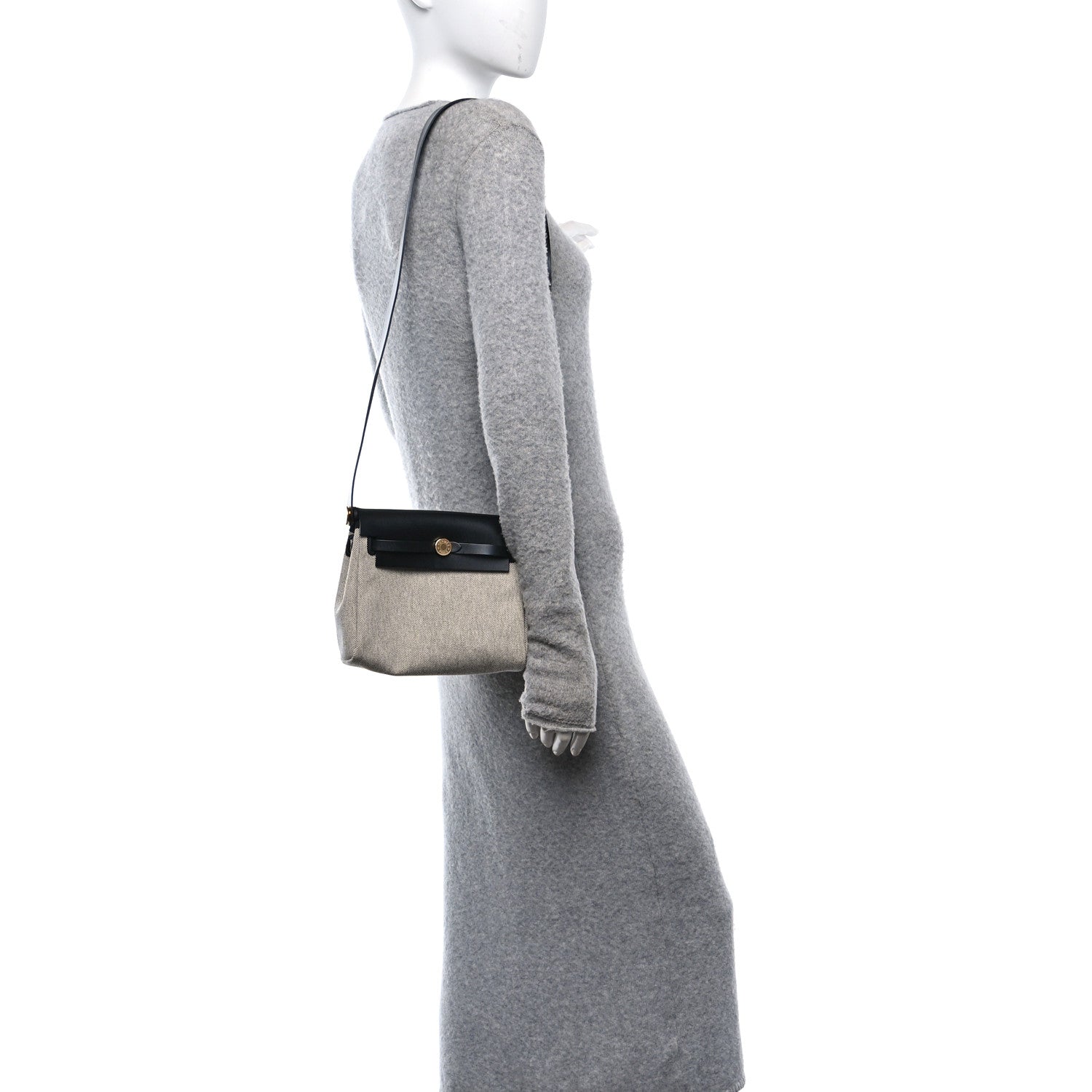 Hermes Military Toile Vache Hunter Herbag Zip Retourne 20 Ecru Black 2 of 10