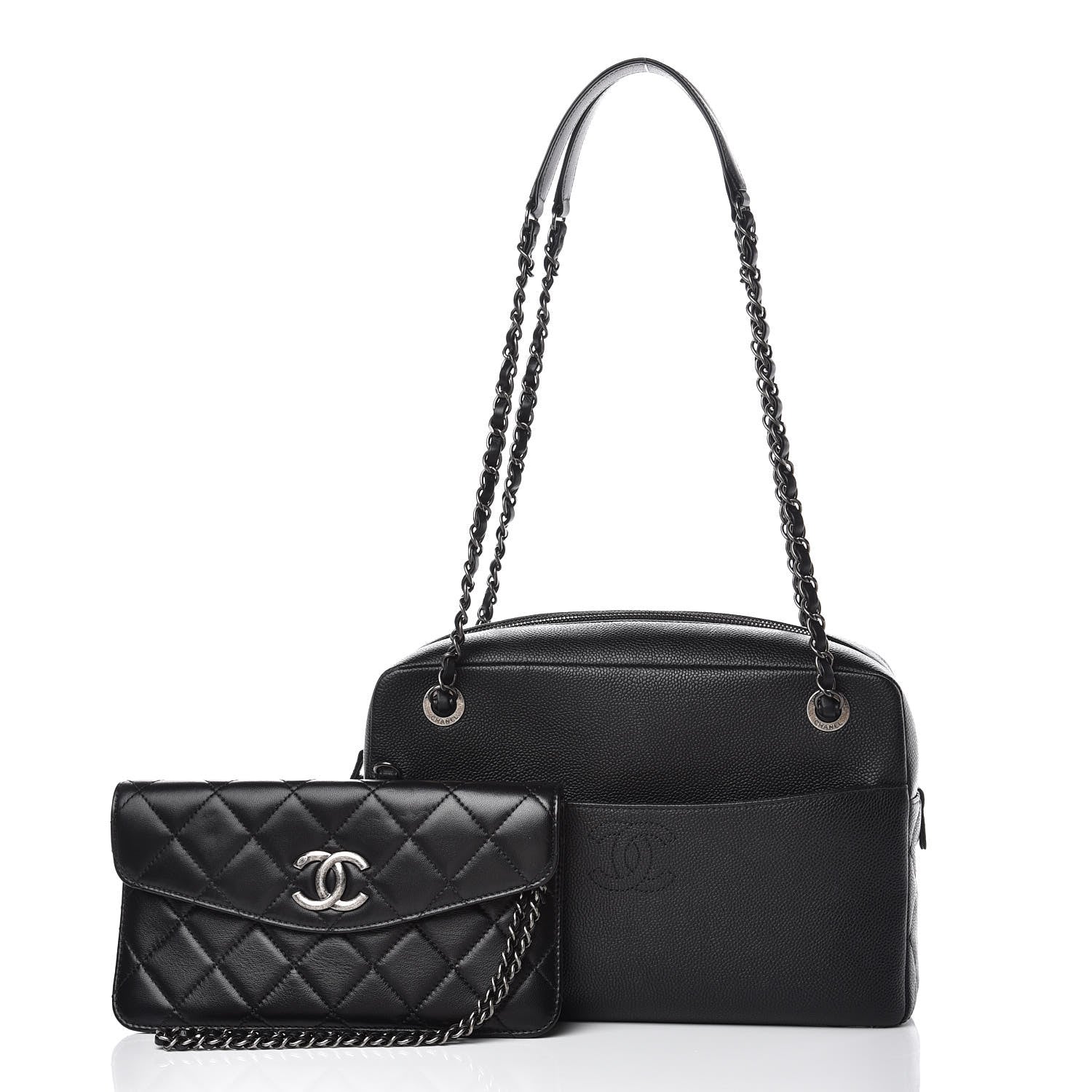 Chanel Caviar Lambskin Quilted Coco Break Camera Case Black 11 of 11