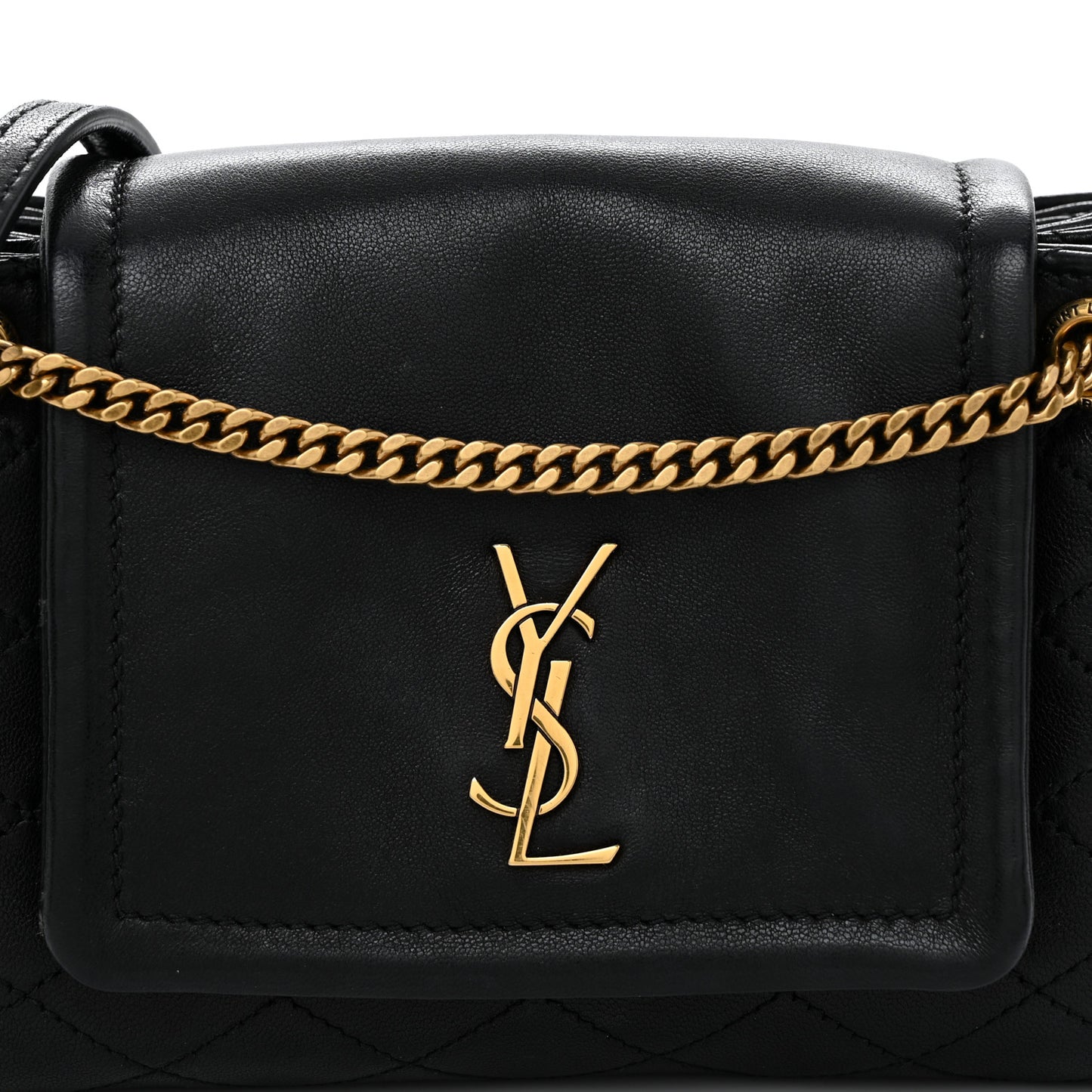 Lambskin Quilted Monogram Mini Nolita Black