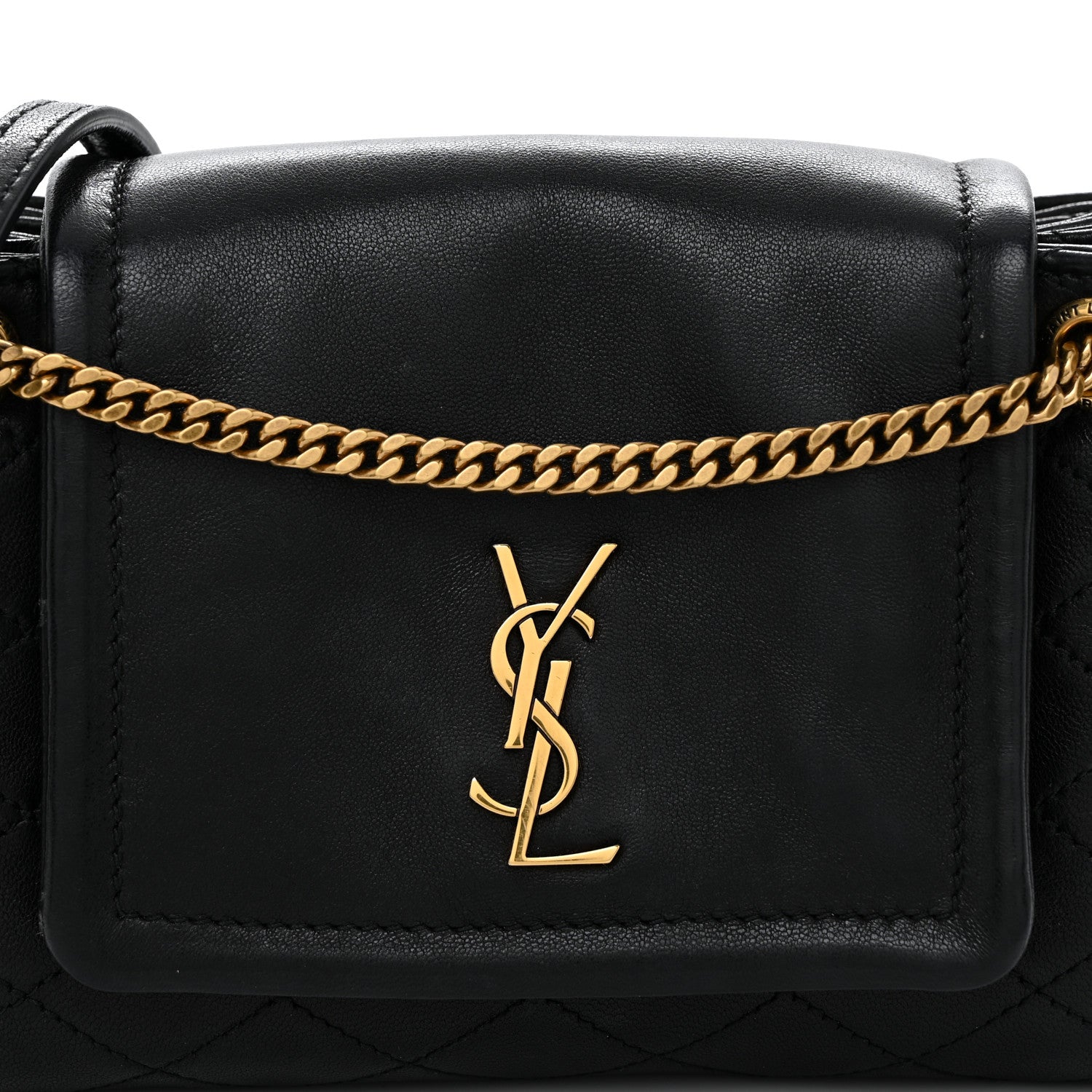 Saint Laurent Lambskin Quilted Monogram Mini Nolita Black 8 of 12