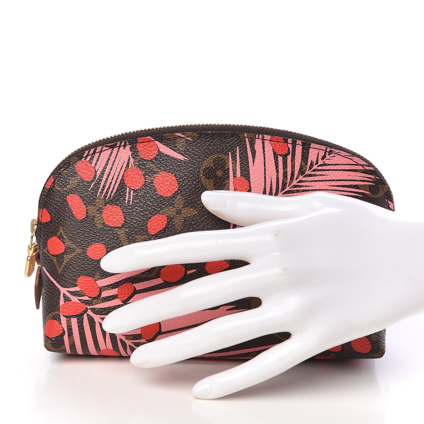 Monogram Jungle Dots Cosmetic Pouch Sugar Pink Poppy