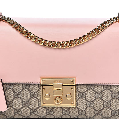 Gucci GG Supreme Monogram Calfskin Medium Padlock Shoulder Bag Beige Perfect Pink 16 of 16