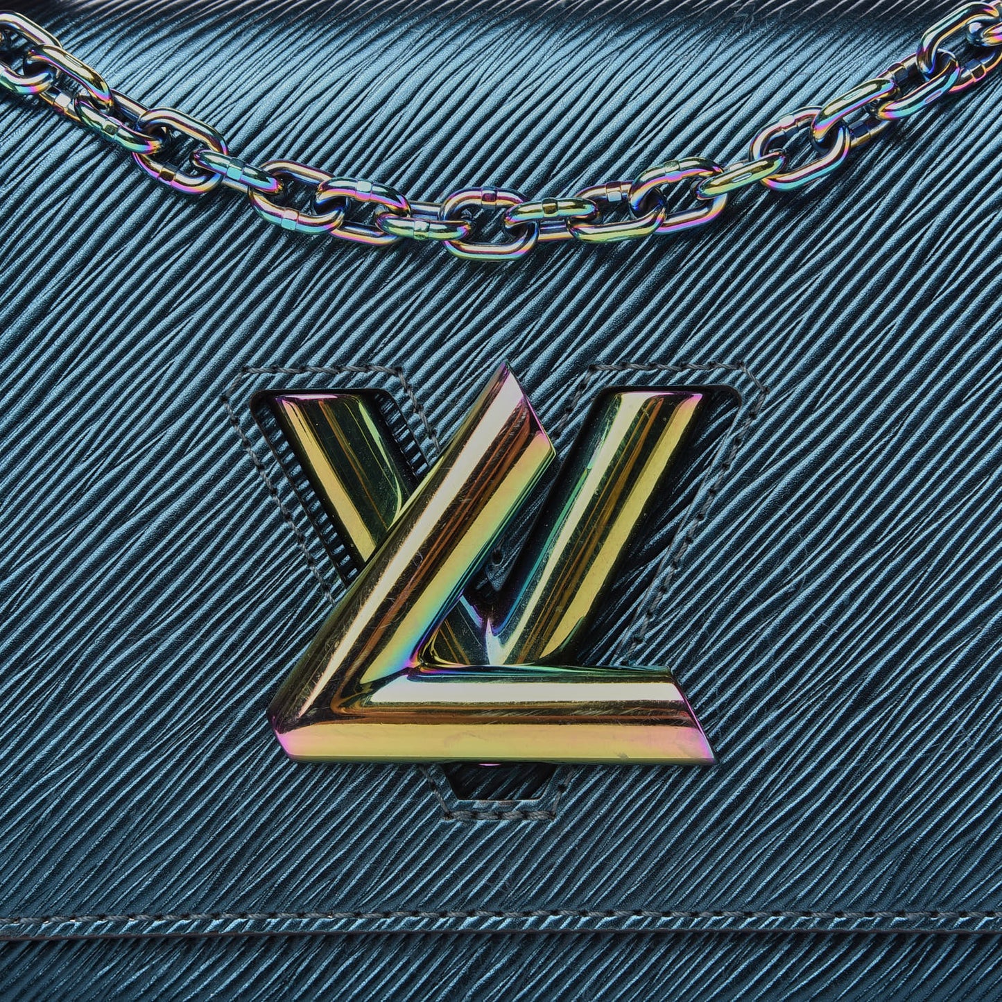 Epi Twist Scarabeo Shoulder Bag MM Blue Boreale