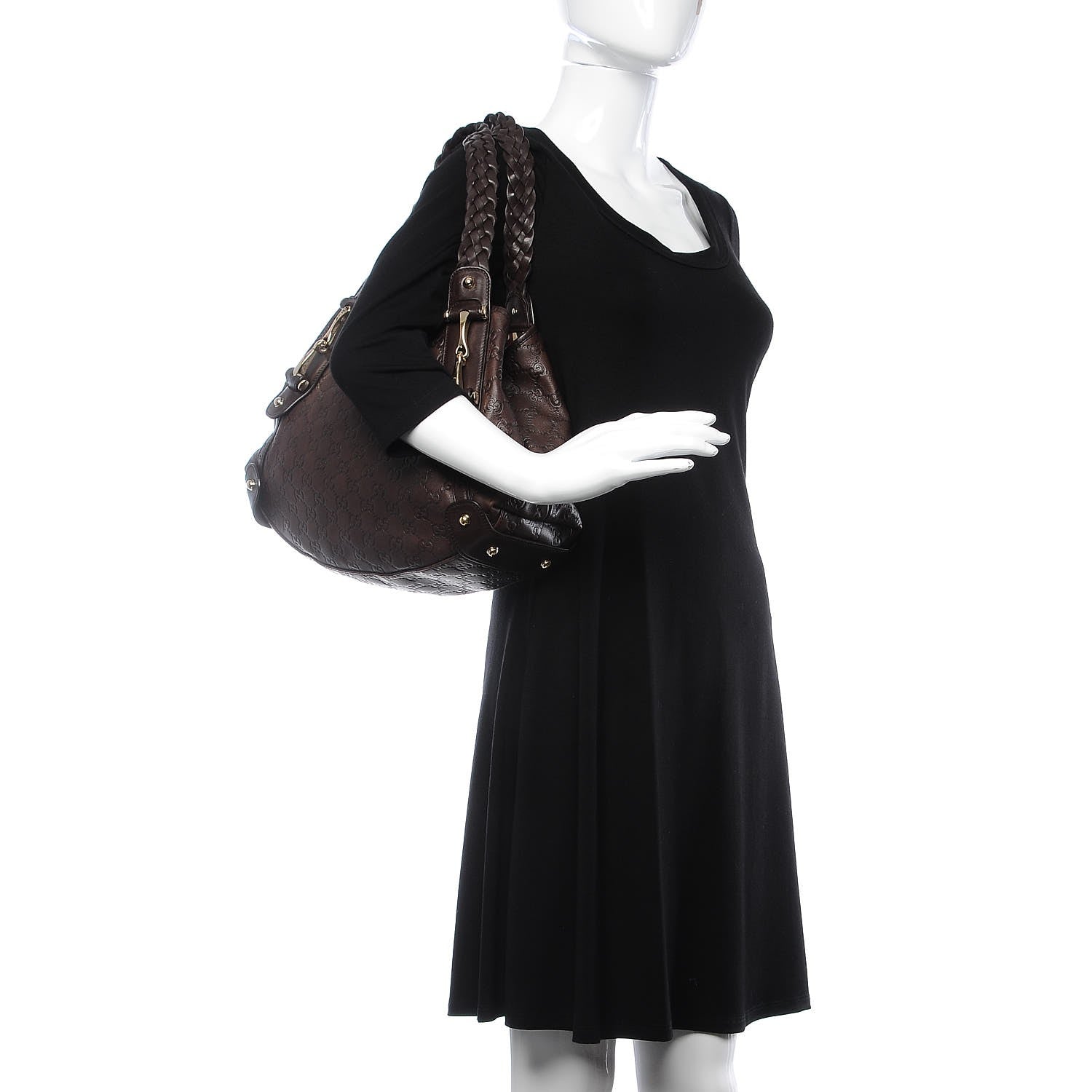Gucci Guccissima Small Pelham Shoulder Bag Chocolate 2 of 7