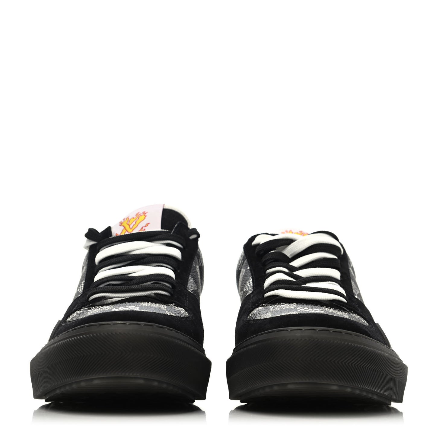 Damier Distorted Mens LV Ollie Sneakers 9 Black