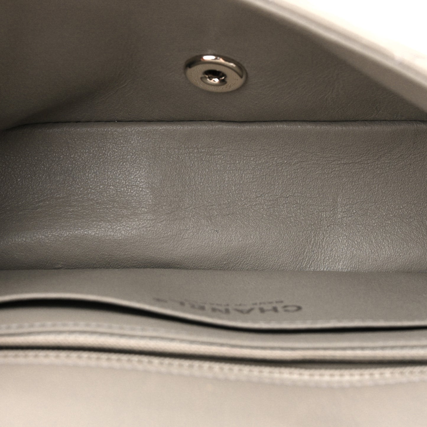 Lambskin Quilted Mini Rectangular Flap Grey