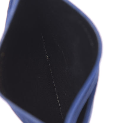 Saint Laurent Grain De Poudre Matelasse Monogram Credit Card Case Blue Majorelle 5 of 10