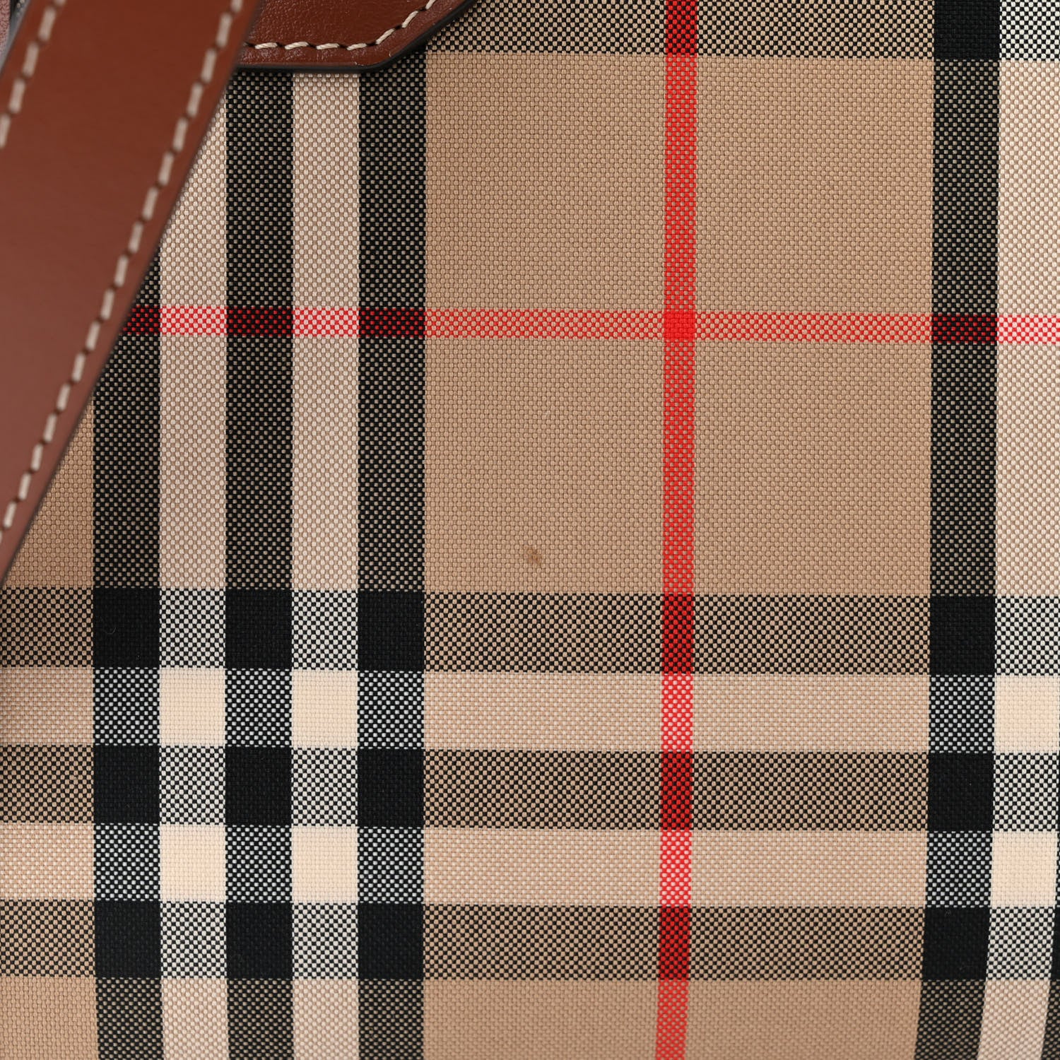 Burberry Calfskin Vintage Check Mini Two Handle Title Bag Archive Beige 10 of 10