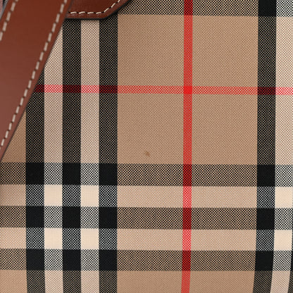 Burberry Calfskin Vintage Check Mini Two Handle Title Bag Archive Beige 10 of 10