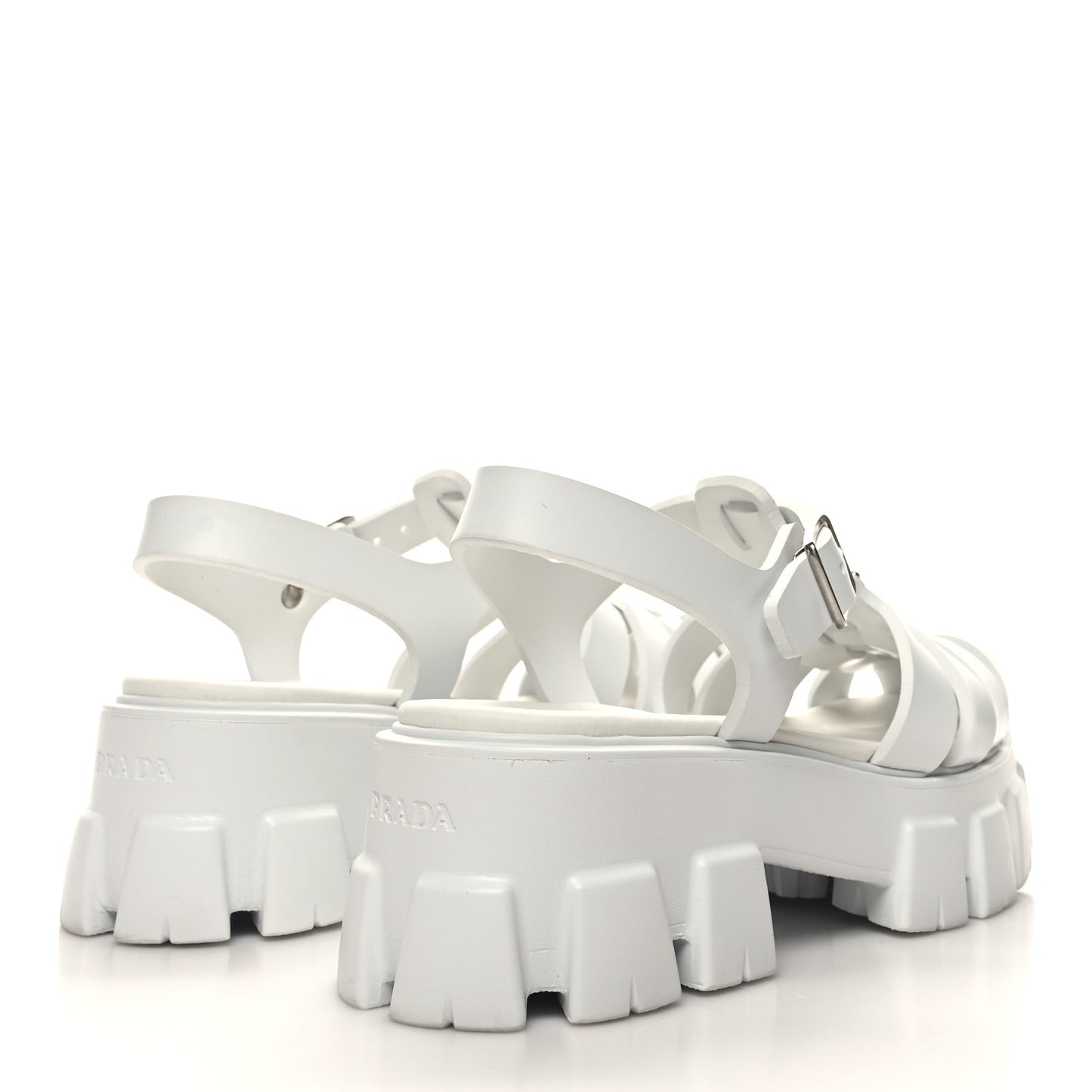 Foam Rubber Metal Triangle Logo Monolith 55mm Cage Sandals 41 White