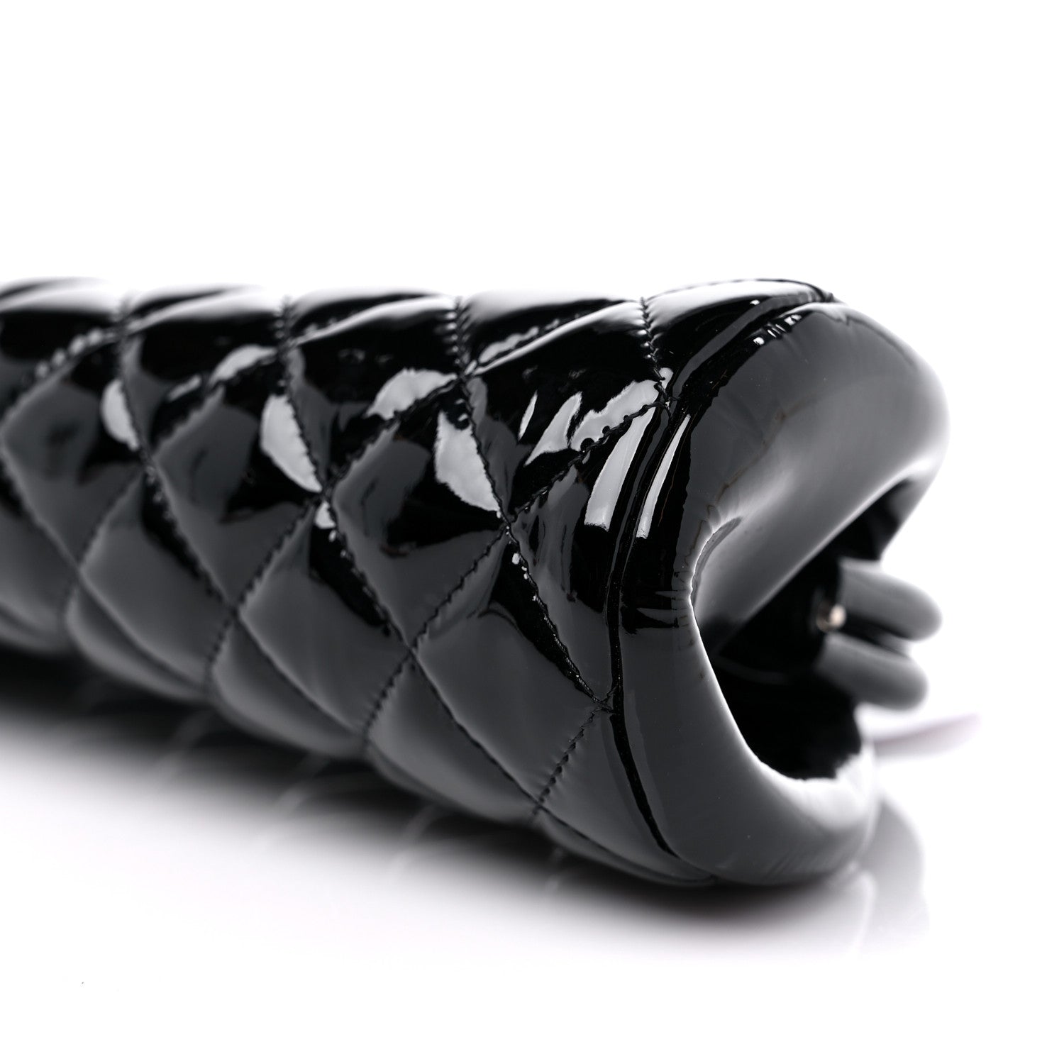 Chanel Patent Quilted Timeless Clutch Black 9 of 9
