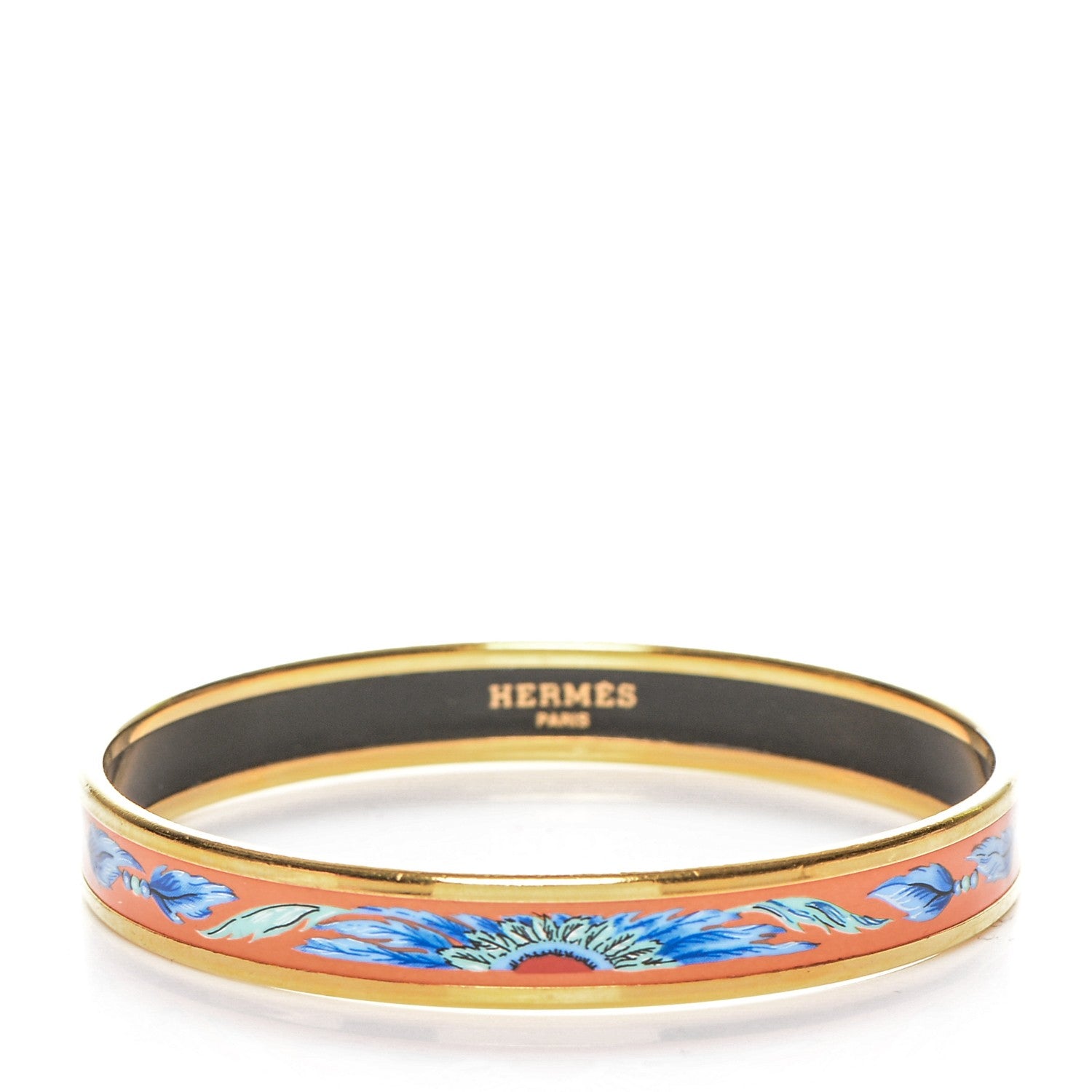 Hermes Enamel Printed Brazil Narrow Bracelet 62 1 of 5