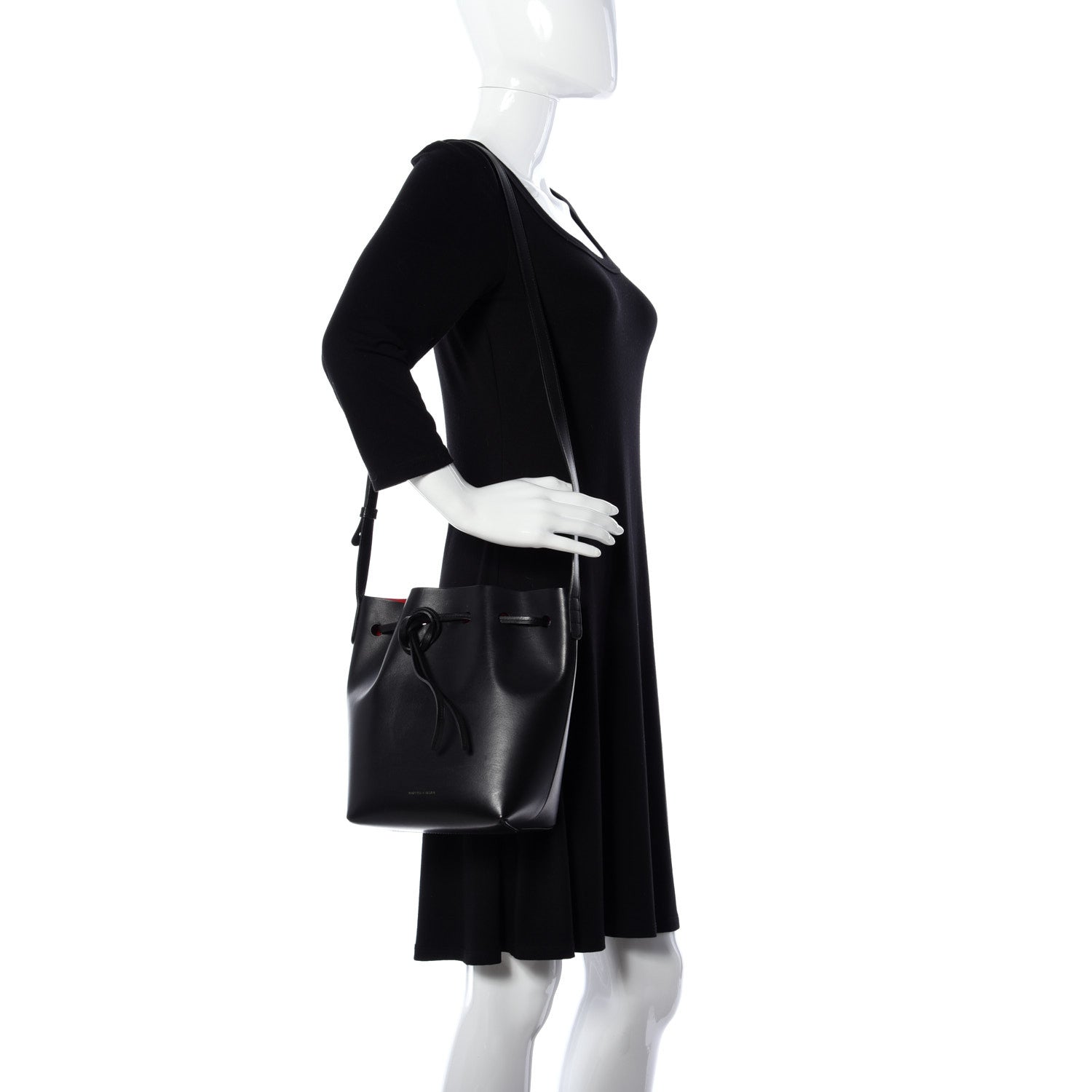 Mansur Gavriel Calfskin Mini Bucket Bag Black Flamma 2 of 8