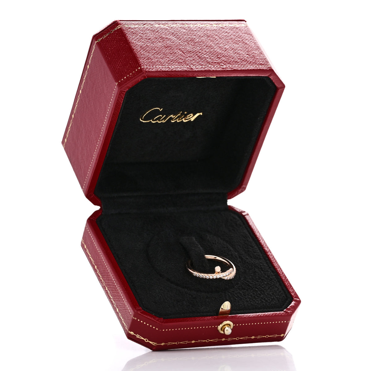 18K Pink Gold Diamond Entrelaces Ring 48 4.5