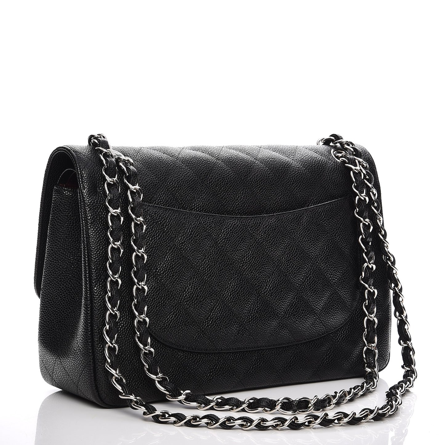 Caviar Quilted Jumbo Double Flap Black