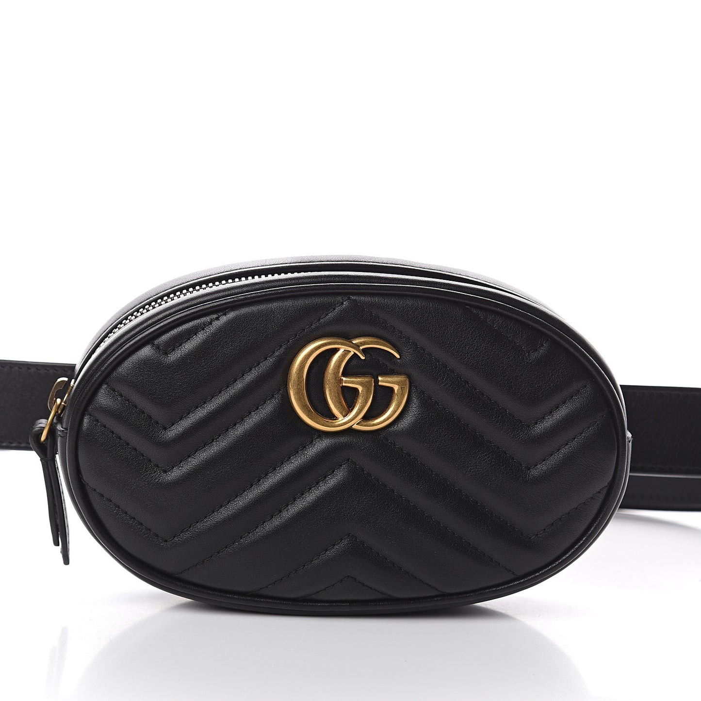 Calfskin Matelasse GG Marmont Belt Bag 85 34 Black