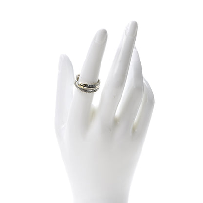 David Yurman Sterling Silver 18K Yellow Gold 6mm X Crossover Ring 54 7 2 of 4