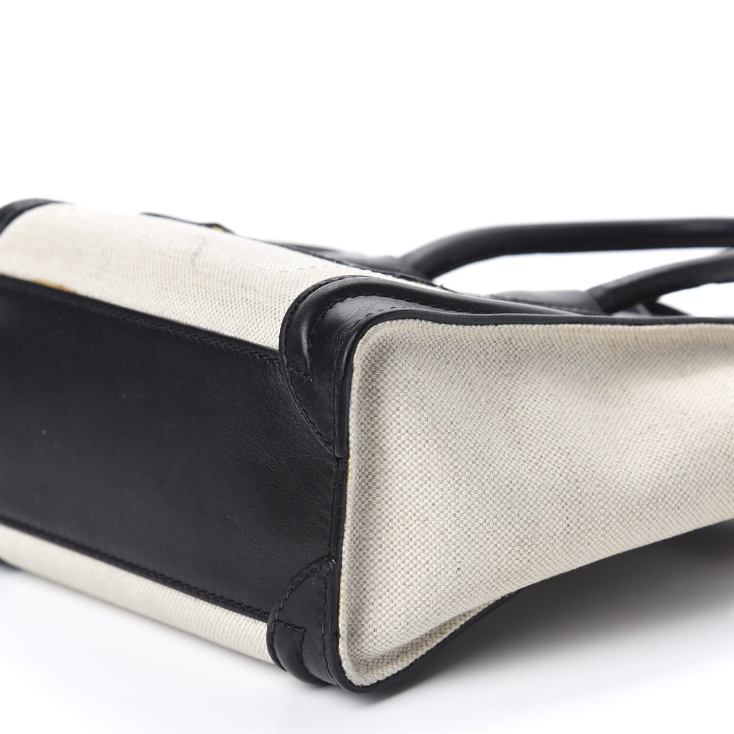 Textile Smooth Calfskin Nano Bi-Color Luggage Beige