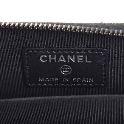 Chanel Iridescent Caviar Chevron Quilted Zip Around Coin Purse Black 6 of 8