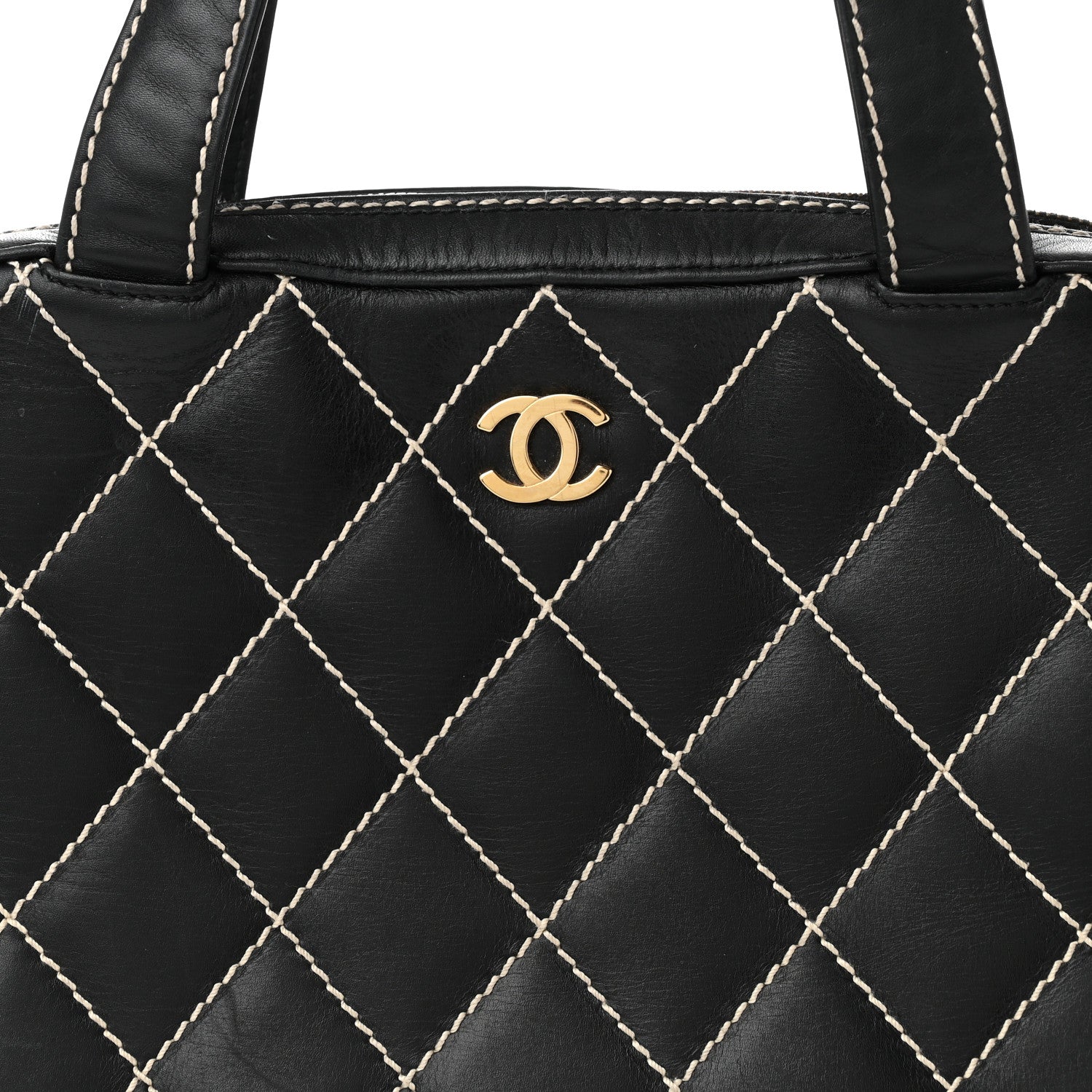 Chanel Calfskin Contrast Stitch Surpique Black 8 of 13