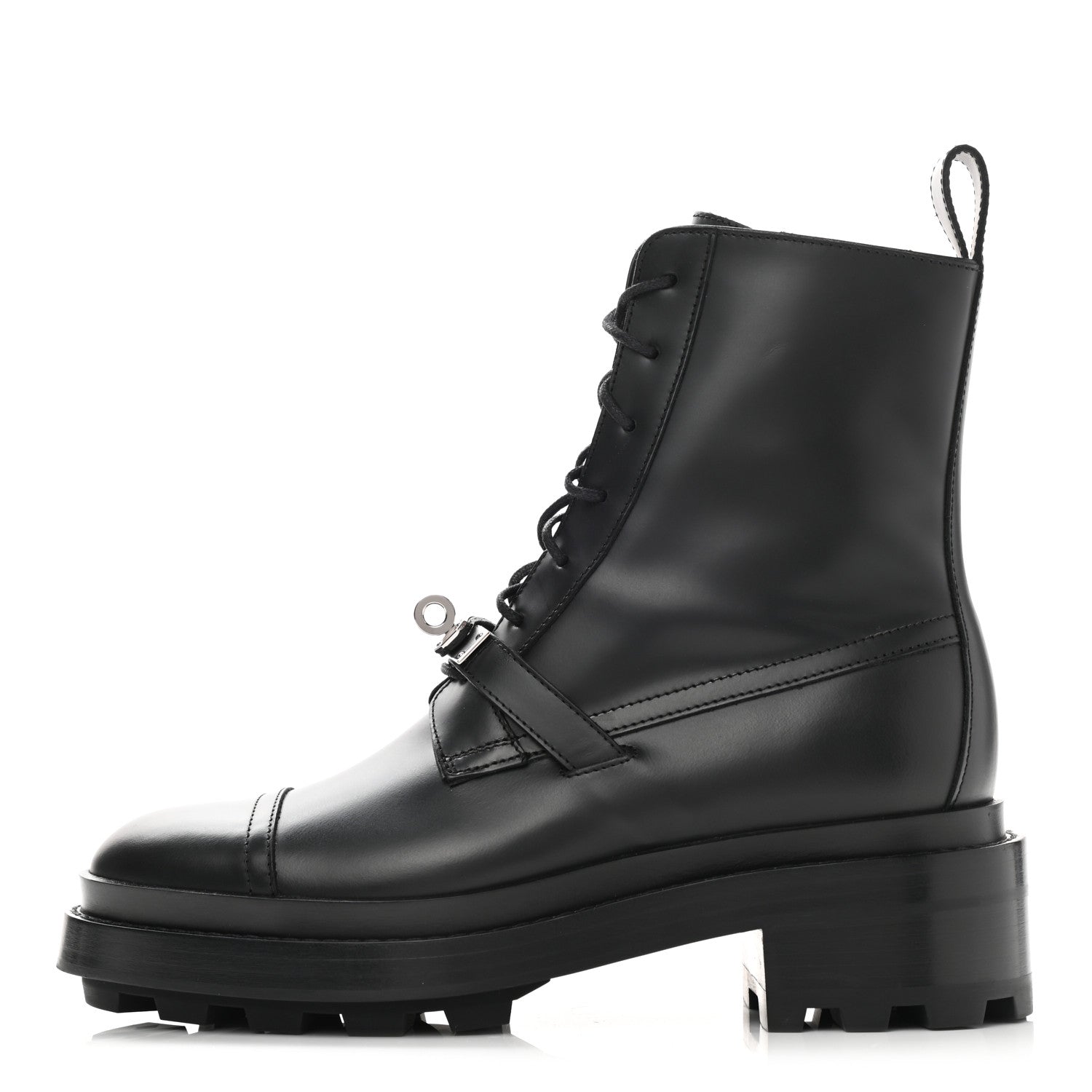 Hermes Glossed Calfskin Funk Ankle Boots 36 Black 1 of 9