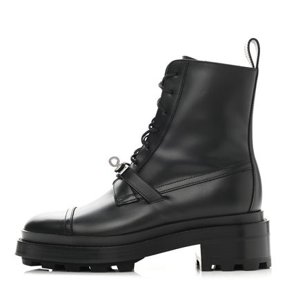 Hermes Glossed Calfskin Funk Ankle Boots 36 Black 1 of 9