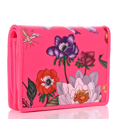 Gucci Calfskin Flora Print Zumi Card Case Fuxia Fluo 3 of 10