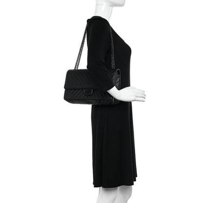 Chanel Sheepskin Chevron Quilted 2.55 Reissue 226 Flap So Black 2 of 12