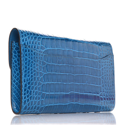 Hermes Shiny Alligator Constance Wallet Bleu Izmir 3 of 9