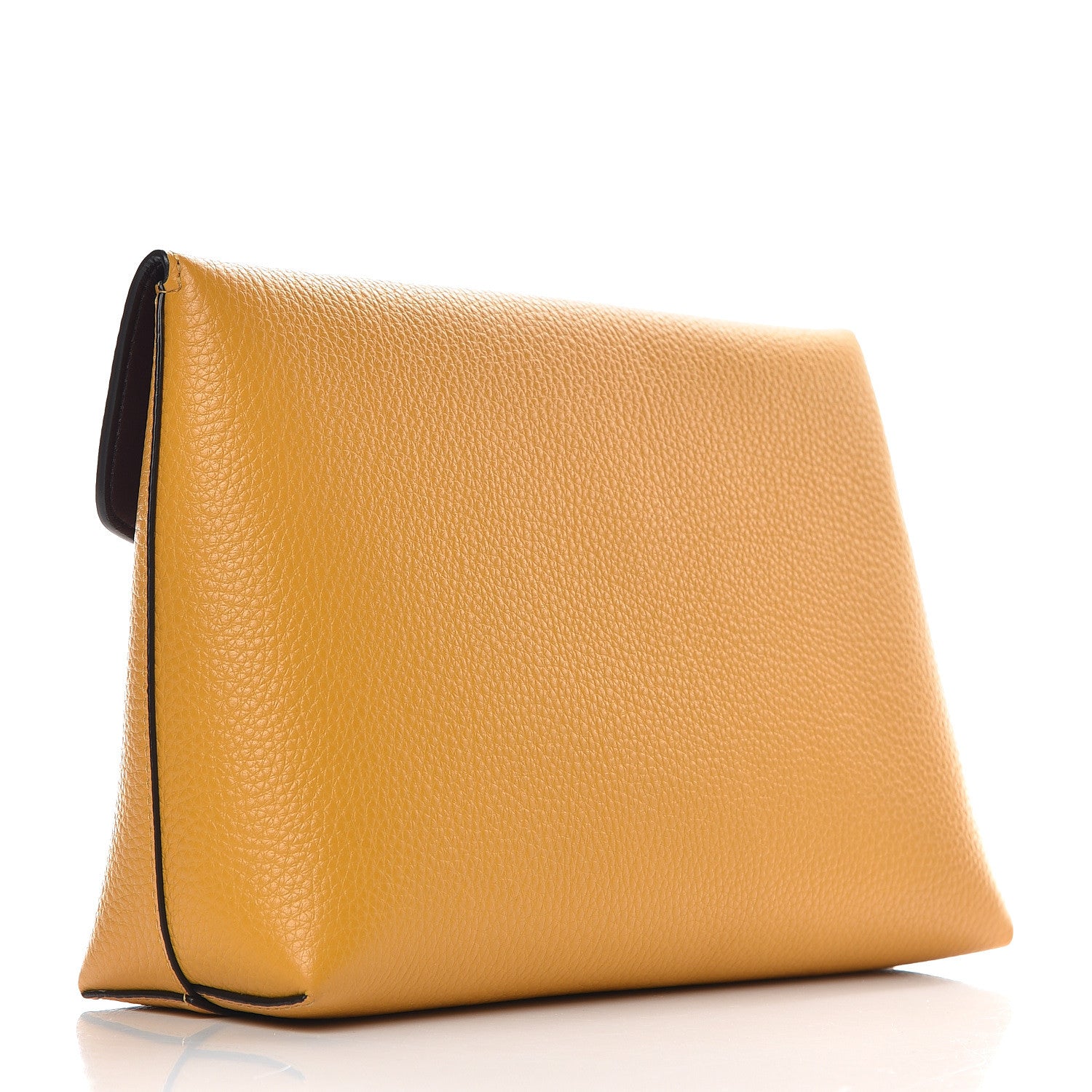 Mulberry Classic Grain Calfskin Large Darley Cosmetic Pouch Deep Amber 3 of 9