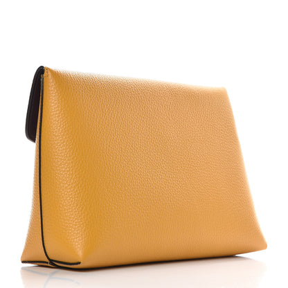 Mulberry Classic Grain Calfskin Large Darley Cosmetic Pouch Deep Amber 3 of 9