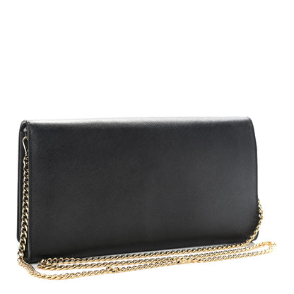 Prada Saffiano Chain Crossbody Bag Black 3 of 9