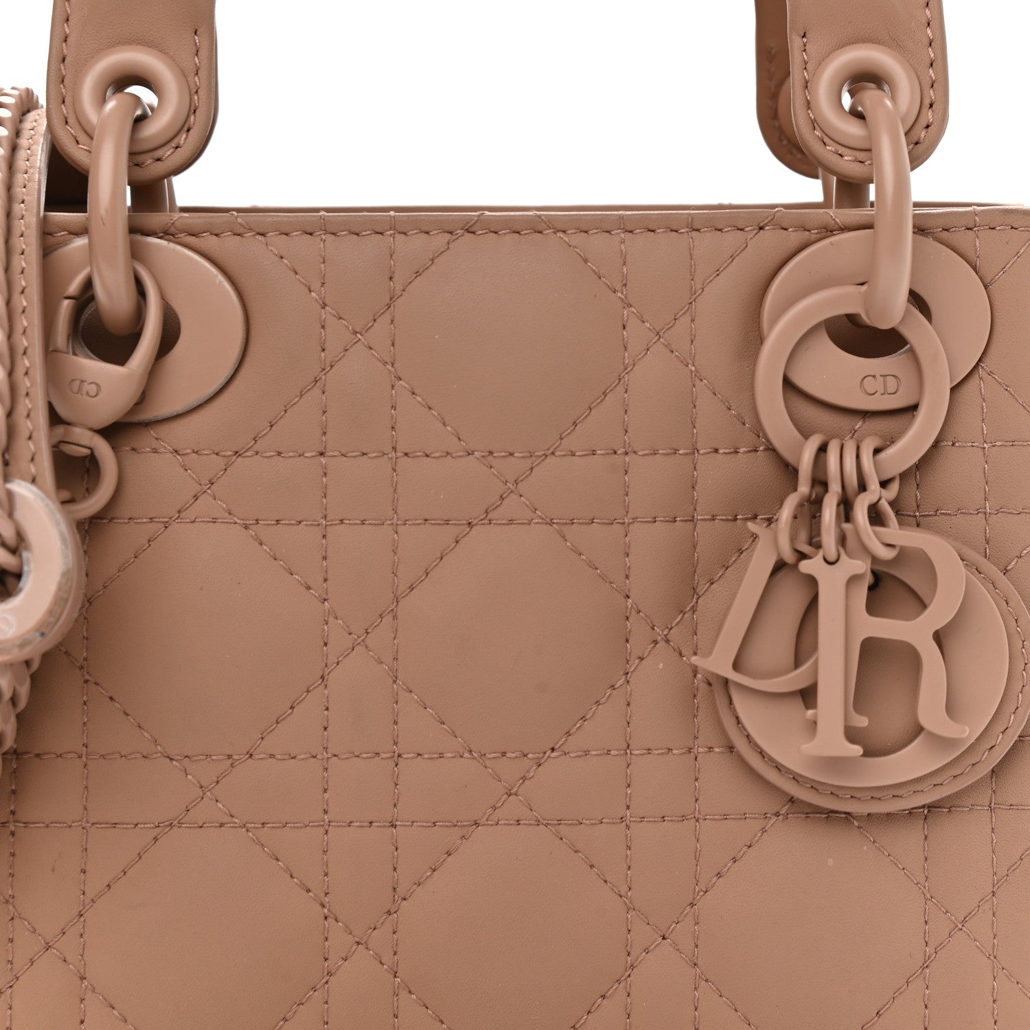 Christian Dior Ultra Matte Calfskin Cannage Mini Lady Dior Light Beige 8 of 10