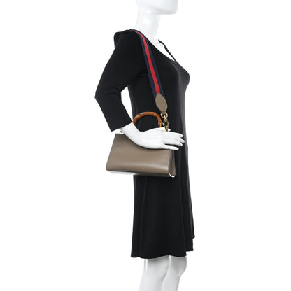 Gucci Nappa Bamboo Web Mini Nymphaea Top Handle Bag Brown 2 of 13