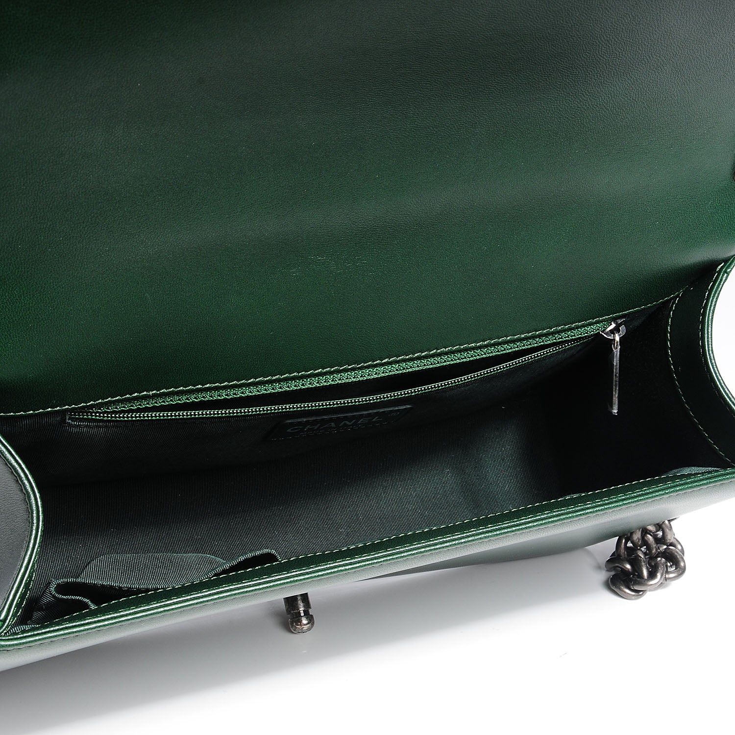 Chanel Lambskin Quilted New Medium Boy Flap Dark Green 7 of 7