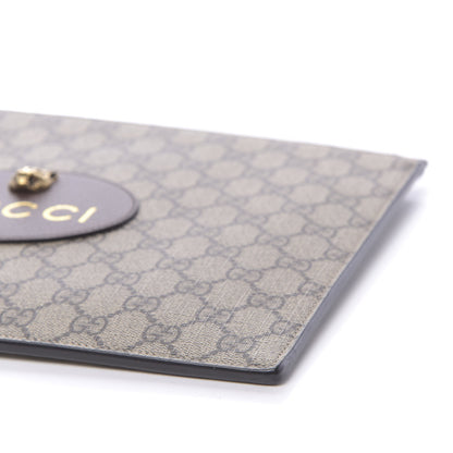 Gucci GG Supreme Monogram Neo Vintage Zip Wristlet Pouch Beige New Acero Crop 15 of 17