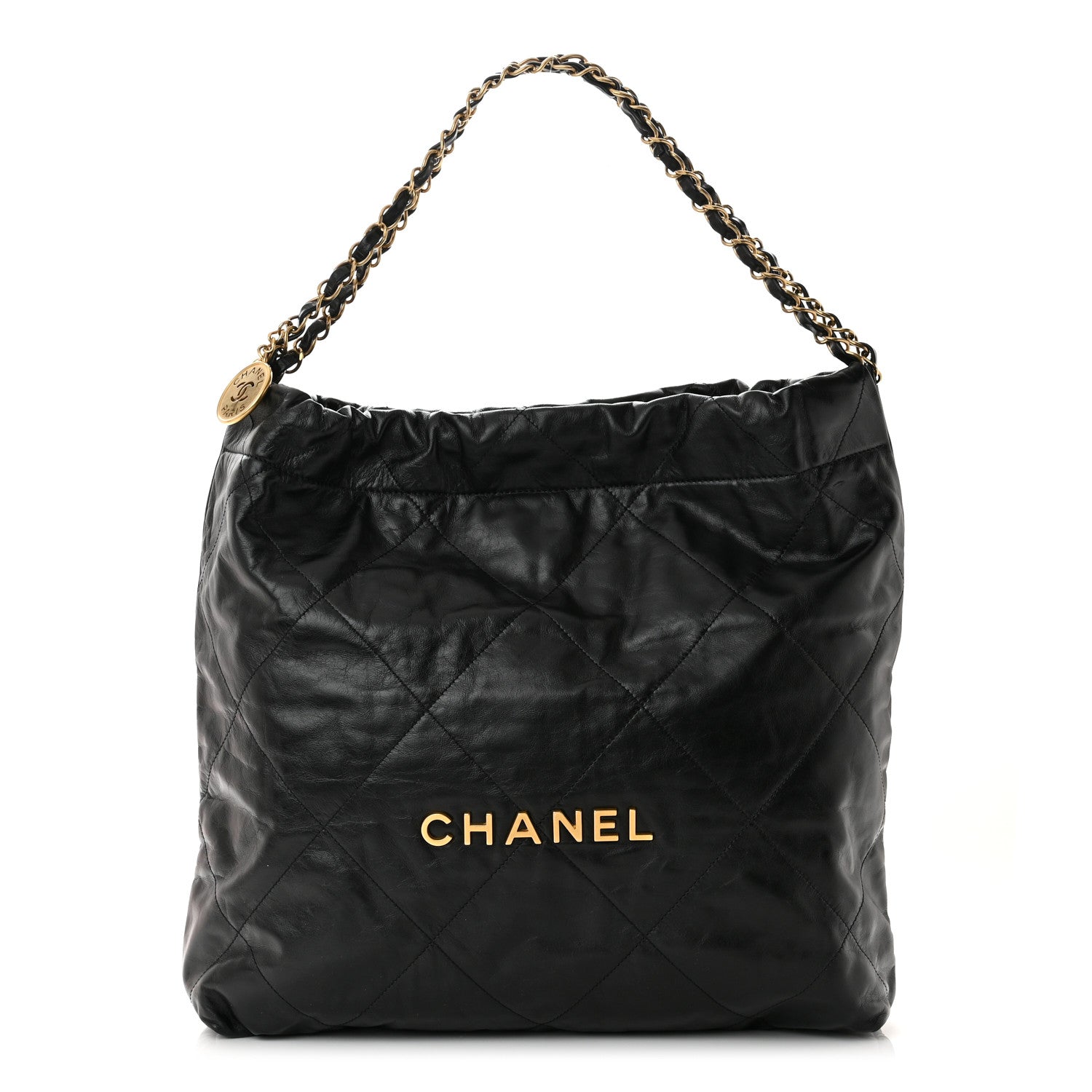 Chanel Shiny Calfskin Quilted Chanel 22 Black 3 of 11