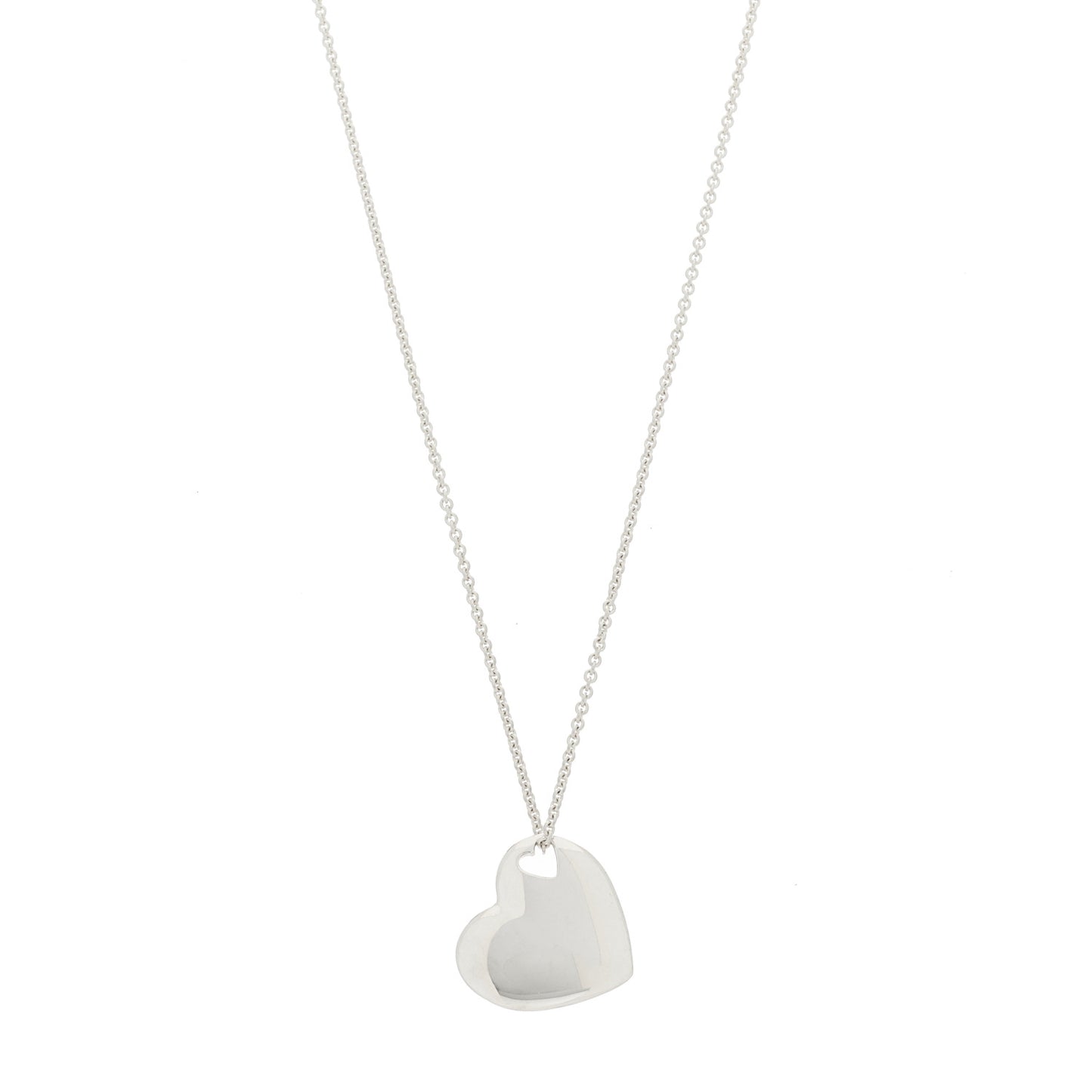 Sterling Silver Heart Cutout Pendant Necklace