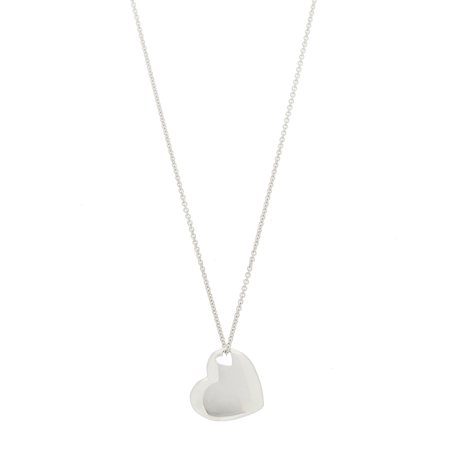 Tiffany Sterling Silver Heart Cutout Pendant Necklace 1 of 7