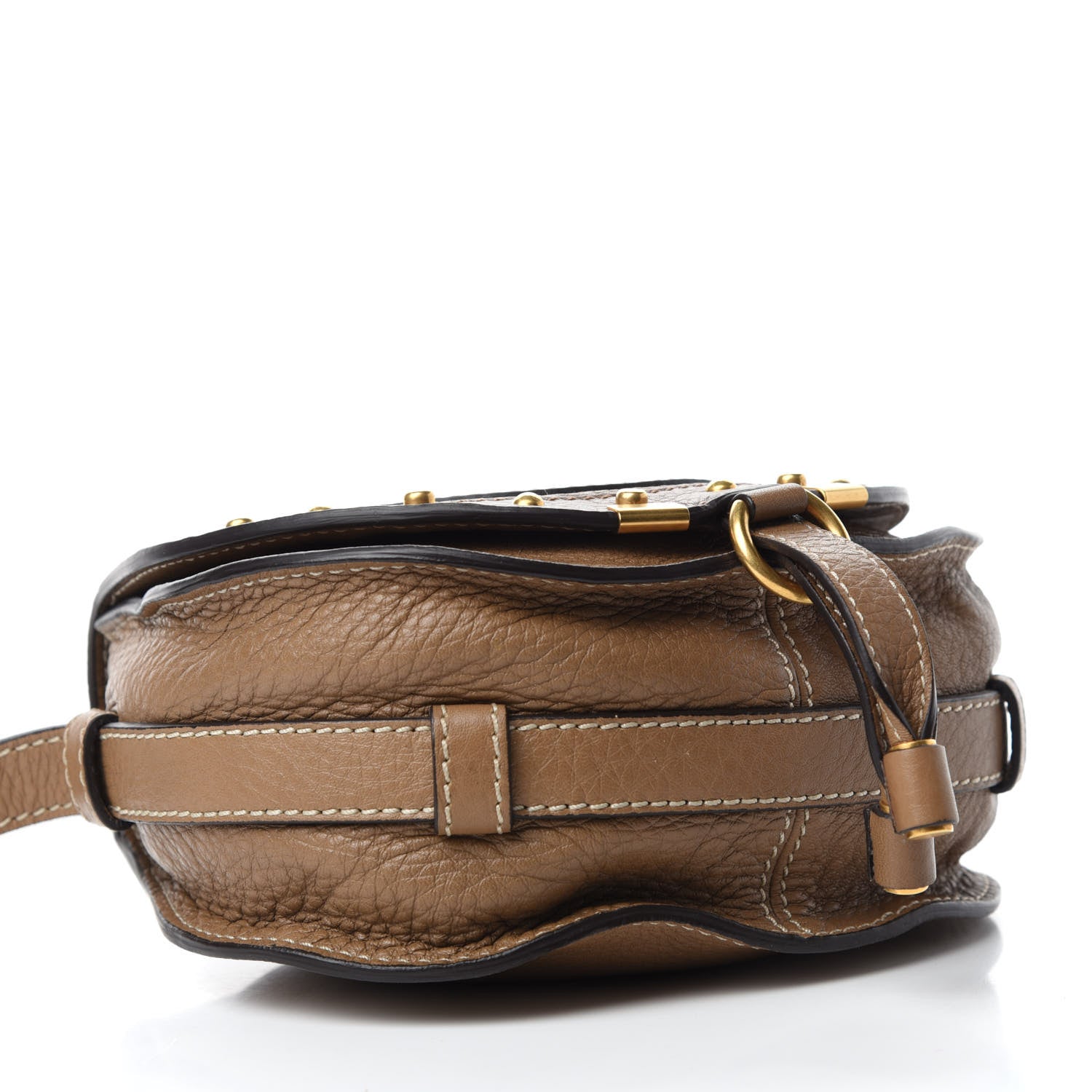 Chloe Calfskin Studded Mini Marcie Round Crossbody Bag Nut 4 of 9