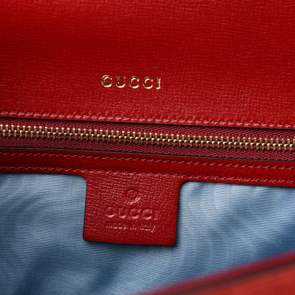 Gucci Suede Silk Scarf Medium Torchon GG Ring Shoulder Bag Red 6 of 11