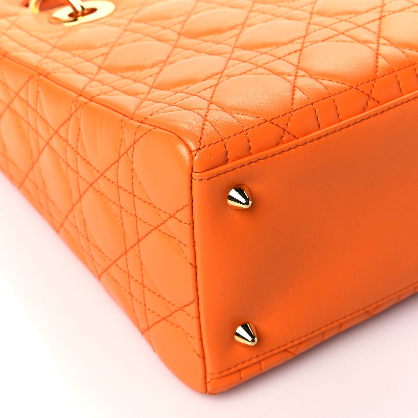 Lambskin Cannage Medium Lady Dior Orange