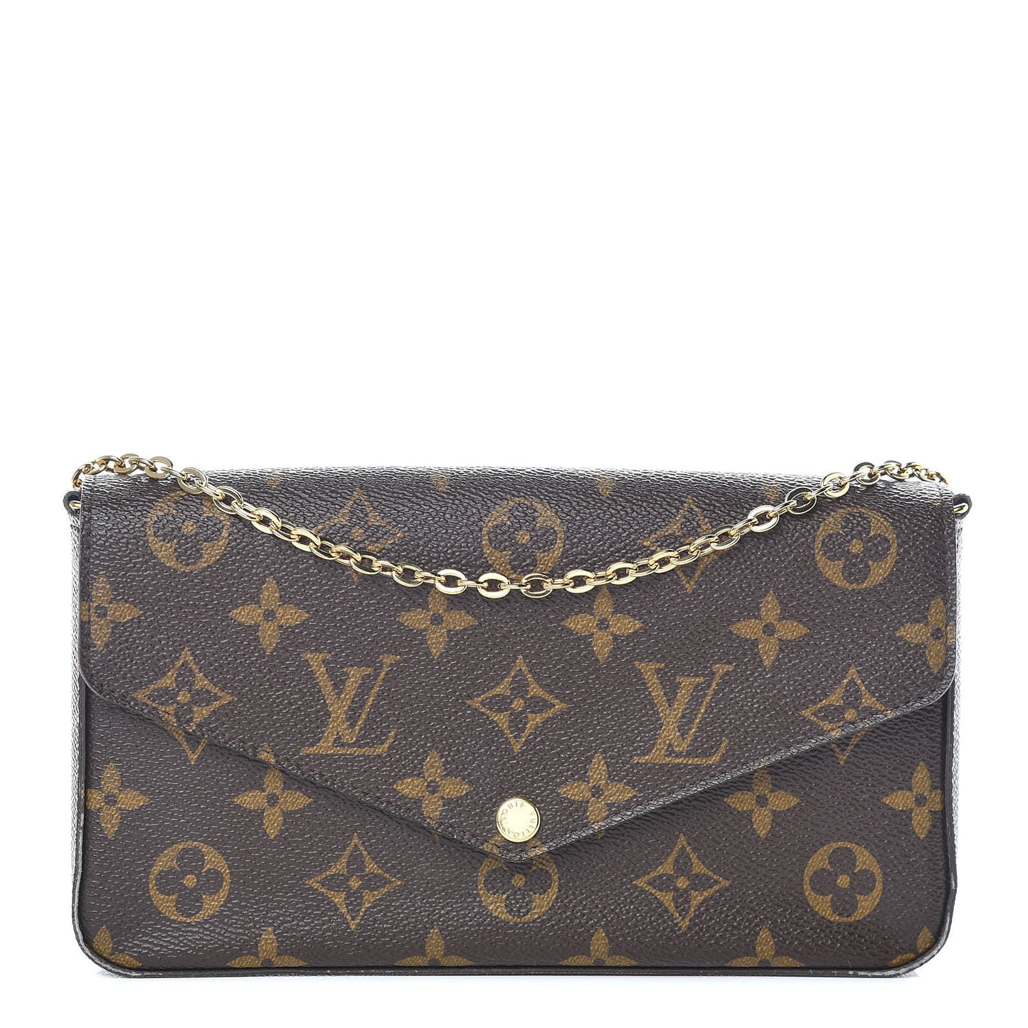 Monogram Pochette Felicie Chain Wallet Fuchsia